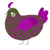 X o x o, a olive and plum chicken with a lace pattern