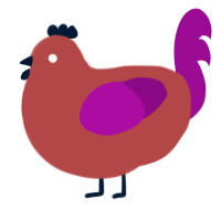 A red and plum chicken