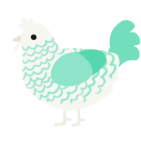 Mount Mint, a white and mint chicken with a lace pattern