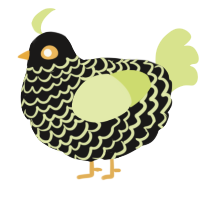 A sable and lemon chicken with a lace pattern