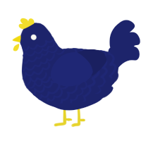 A navy chicken with a lace pattern