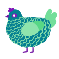 A sea and spring chicken with a lace pattern