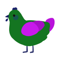 grinch, a leaf and amethyst chicken