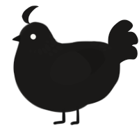 A sable chicken with a neck-speckle pattern