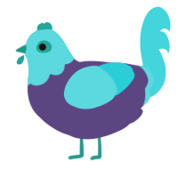 (unnamed), a overcast and aqua chicken with a head pattern