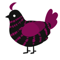 (unnamed), a black and wine chicken with a bar pattern