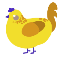 (unnamed), a yellow and ochre chicken with a neck-speckle pattern