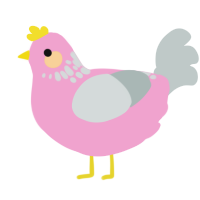 (unnamed), a pink and silver chicken with a neck-speckle pattern