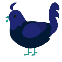A tumblr and navy chicken with a head pattern
