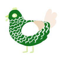 A leaf and cream chicken with a lace pattern