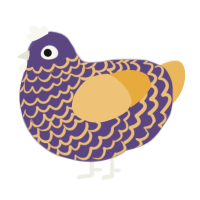 A overcast and honey chicken with a lace pattern
