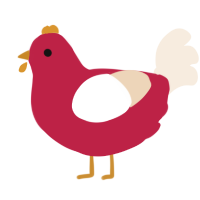 A crimson and cream chicken