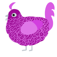 A plum and orchid chicken with a double-lace pattern