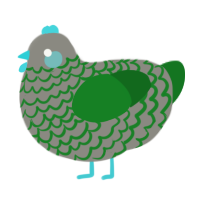 A ash and leaf chicken with a lace pattern