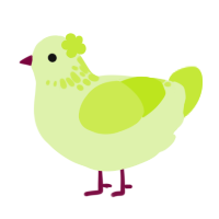 A apple and lime chicken with a neck-speckle pattern