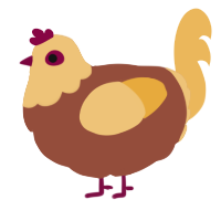 A russet and honey chicken with a head pattern