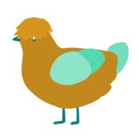 A ochre and mint chicken
