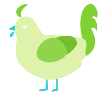 A apple and grass chicken