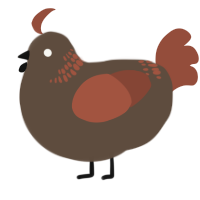 A bark and russet chicken with a neck-band pattern