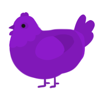 A violet chicken with a head pattern