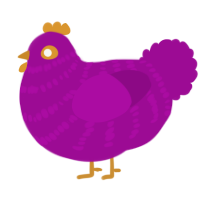 A plum chicken with a bar pattern