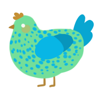 (unnamed), a spring and cerulean chicken with a speckle pattern