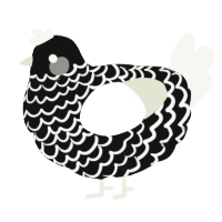 Gehenna, a black and white chicken with a lace pattern