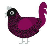 A black and wine chicken with a double-lace pattern