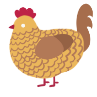 A honey and brown chicken with a lace pattern
