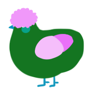 A leaf and lavender chicken