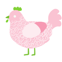 A rose chicken with a double-lace pattern
