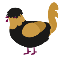 A sable and gold chicken with a head pattern