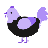 A sable and lilac chicken with a head pattern
