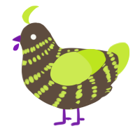 lime turd, a bark and lime chicken with a bar pattern