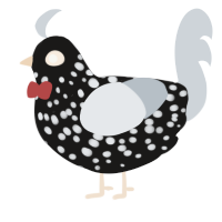 obscurity, a sable and mist chicken with a speckle pattern