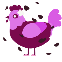 Bayemon, a wine and orchid chicken with a head pattern