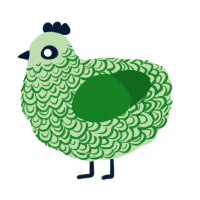 johann de lune, a gluppy and leaf chicken with a double-lace pattern