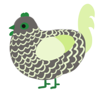 (unnamed), a grey and apple chicken with a lace pattern