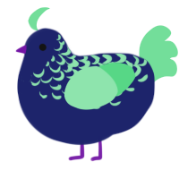A navy and spring chicken with a half-lace pattern