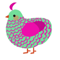 A spring and fuchsia chicken with a lace pattern