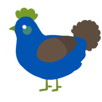 A ultramarine and bark chicken