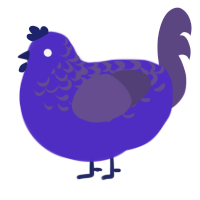 xray, a indigo and overcast chicken with a half-lace pattern