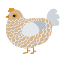 A beige and mist chicken with a lace pattern
