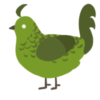 A chartreuse and olive chicken with a half-lace pattern