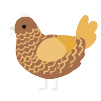 A brown and honey chicken with a lace pattern