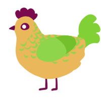 A honey and grass chicken with a half-lace pattern
