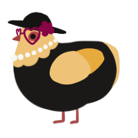 A sable and honey chicken with a head pattern