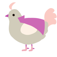 Bonny, a silver and rose chicken