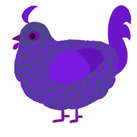A overcast and violet chicken with a lace pattern
