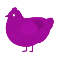 A plum chicken with a lace pattern